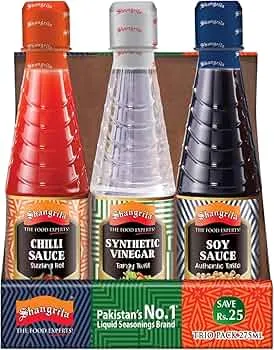 Shangrila trio pack(soy sauce, synthetic vinegar, chili sauce) 275ml