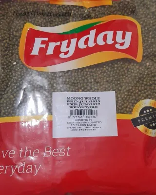 Fryday Green Moong Whole 2kg