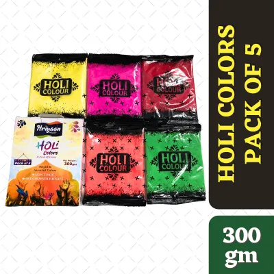 Hriyaan Holi Colours - Pack of 5 - 300 grams(60 gms *5)