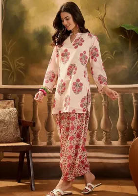 Floral Printed Straight Short Kurtis