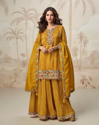 Embroidered Straight Kurta Suit Set