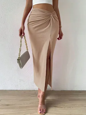 Knotted Straight Skirt