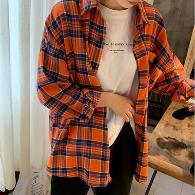 Plaid Print Long Sleeve Casul Shirt