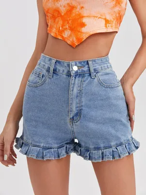 Ruffle Straight Leg Shorts
