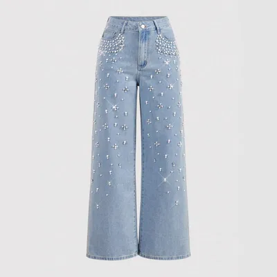 Beaded Straight Leg Jeans