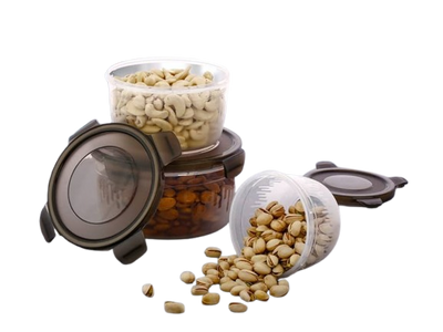 Stackable Plastic Canister Set – 3 Pieces