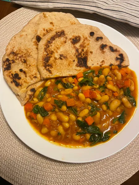 chapati flatbread with beans