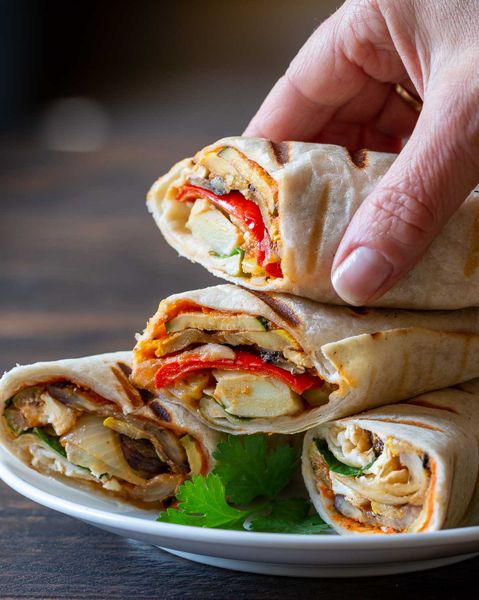 Grilled Veggie & Hummus Wrap