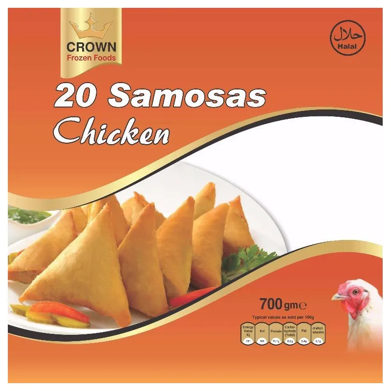 Crown Foods 20 Chicken Samosas Halal 700gm